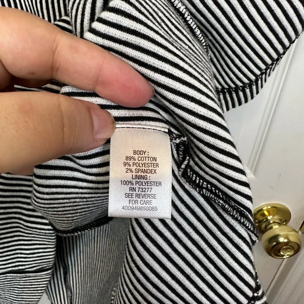 Fit & Flare Black & White Striped Tank Dress with Pockets 4